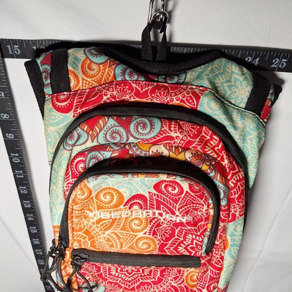 Vibedration Hydration Backpack w/o bladder turquoise/orange pattern Used main image 7